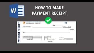 How to make cash payment receipt in MS Word