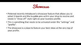 Pinterest Showcase (Pinterest Ecommerce Marketing)