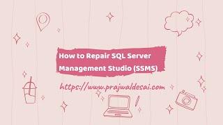 How to Repair SQL Server Management Studio