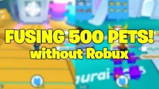 FUSING 500 GOLDEN SAMURAI PETS TIMELAPSE WITHOUT ROBUX IN PET SIMULATOR X (ROBLOX)