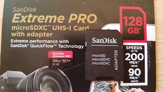 SanDisk Extreme PRO 128GB MicroSDXC UHS-I Card With Adapter