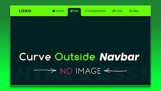 Curved Navigation Menu Indicator using Html And CSS | Navbar with Curve Outside Effects