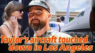 Taylor Swift's jet landed near LA as Travis Kelce appeared on GMA.