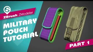 Military Pouch Tutorial Part 1 - ZBrush ZModeler for Beginners