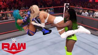 WWE 2K22 RAW WOMEN'S TAG TEAM CHAMPIONSHIP QUEEN ZELINA & CARMELLA VS NAOMI & SASHA BANKS