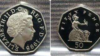 UK 1998 50 Pence Coin VALUE + REVIEW