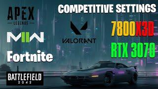 7800X3D - RTX 3070 | 5 GAMES TESTED | COMPETITIVE SETTINGS