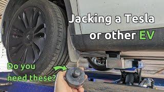 Lifting or jacking a Tesla or other electric vehicles