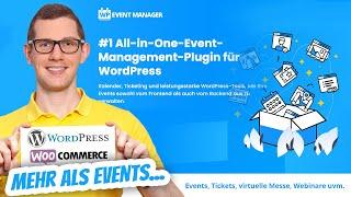 WordPress All-in-One-Event-Management-Plugin mit vielen AddOns bis zur virtuellen Messe + Vorträge