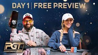 Day 1 of the PGT Championship $1,000,000 Freeroll with Daniel Negreanu & Kristen Foxen [Preview]