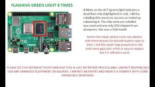 Raspberry Pi 4 No Boot Flashing Green Light 8 Times REPAIR