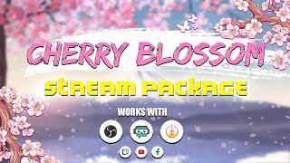 Twitch Animated Overlay Pack - Cherry Blossom 2021