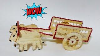 Beautiful Bullock Cart With Popsicle Sticks | Bullock Cart Ideas | Easy Craft Ideas