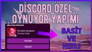 DİSCORD ÖZEL OYNUYOR YAPIMI | BUTONLU, FOTOĞRAFLI PROFİLDE ETKİNLİK (2023 GÜNCEL!)