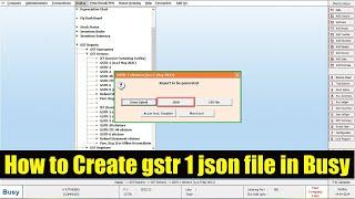 How to Create gsrt 1 Json File in Busy | How to Create gsrt 1 Json