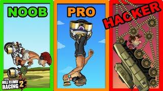 NOOB vs. PRO vs. HACKER - Hill Climb Racing 2