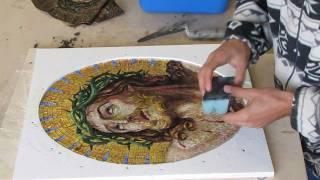 How an artistic mosaic is made-Realizzazione di un mosaico artistico