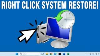 How to Add a Create System Restore Point Right Click Context Menu Option