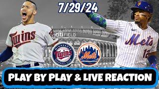 New York Mets vs Minnesota Twins Live Reaction | MLB | Play by Play | 7/29/24 | Mets vs Twins