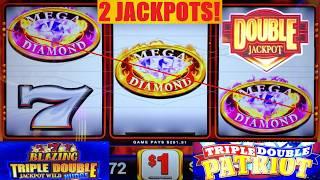 JACKPOTS! BACK to BACK Progressives on MEGA DIAMOND! Big Wins! 3 Reel Casino Slot Play! NUDGE!