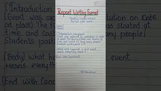 Report writing Format/Report writing Format For class 12Report Writing english/Report Writing#shorts