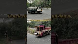 TRUCK climbing up with load and coming down as empty