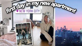 VLOG: First day in my new apartment! Living room ideas, Gym, & Unpacking