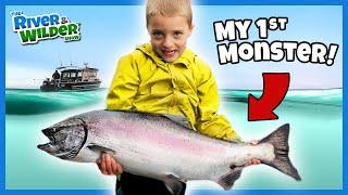 BEST fishing lesson EVER! Kids learn how to catch Salmon