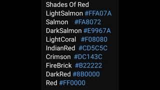 all color code for chicken gun color names