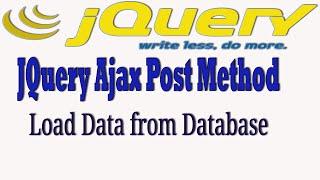 jquery ajax post method load data from database