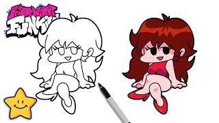 How To Draw Girlfriend  | Friday Night Funkin | FNF