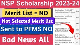 NSP Scholarship Merit list NO 2023-24 | NSPBig Update Changes Status | NSP Update