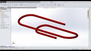  Урок SolidWorks №7 Построение скрепки по траектории