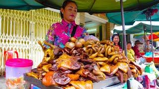 Popular Braised Pork Intestines in Chbar Ampov Market | Cambodian Street Food