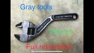 Gray tools 1912 curved wrench full restoration Made in Canada