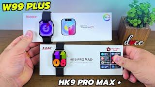 COMPARATIVO SMARTWATCH W99 PLUS X HK9 PRO MAX + DO ALIEXPRESS