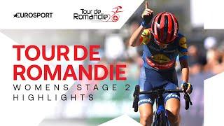 "IT LOOKS LIKE A PHOTO FINISH!"  | Tour de Romandie Women's Stage 2 Highlights | Eurosport Cycling