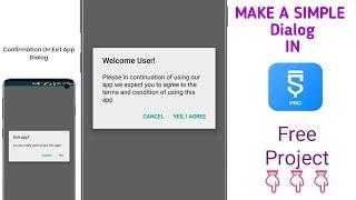 How To Show Simple Dialog To User In Sketchware [Free Beginner Tutorials]