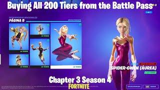 Buying All 200 Tiers from the Battle Pass - Fortnite Chapter 3 Season 4 (8k)