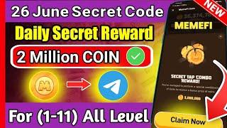 ( Level 1-11 ) Memefi Today 2M Coin Combo Code | Memefi 2,000,000 Coins Code | #memefi Secret Code