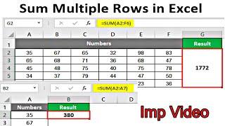 How to Sum Multiple Rows and Columns in Excel - how to sum an entire column or row in excel