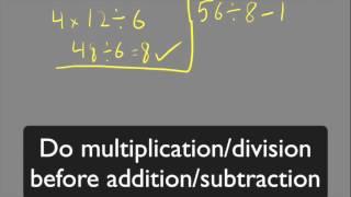 Order of Operations - Part 1 - No Parenthesis