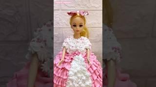 3D Barbie Cake easy design #dollcake #barbiecake #pinkandwhite #cakedesign #caketutorial #ytshorts