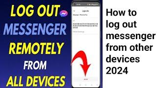 how to log out messenger from other devices 2024