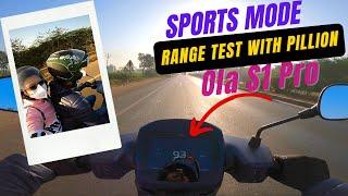 OLA Electric Scooter SPORTS Mode Range Test with Two Riders || Ola S1 Pro Range Test