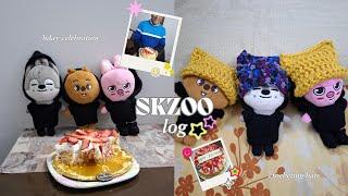 SKZOO log / Rainy day ASMR / cozy crochet hats  / Dad's birthday 