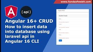 Angular CRUD - 1: How to insert data using API in Angular 16 CLI w/ Form Validation } Angular Tuts