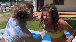 Kate vs Baby | Dunk U Match #BackyardWrestling