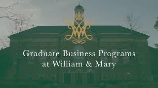 Graduate Programs at William & Mary's Raymond A. Mason School of Business