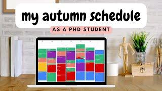 Fall Semester Schedule as a Final Year PhD Student with 4 Jobs - Time Management Tips - Timeblock